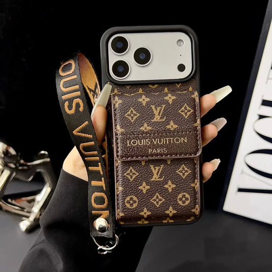 Louis Vuitton iPhone 17 Pro Max Wallet Case With Strap – Small Monogram Leather