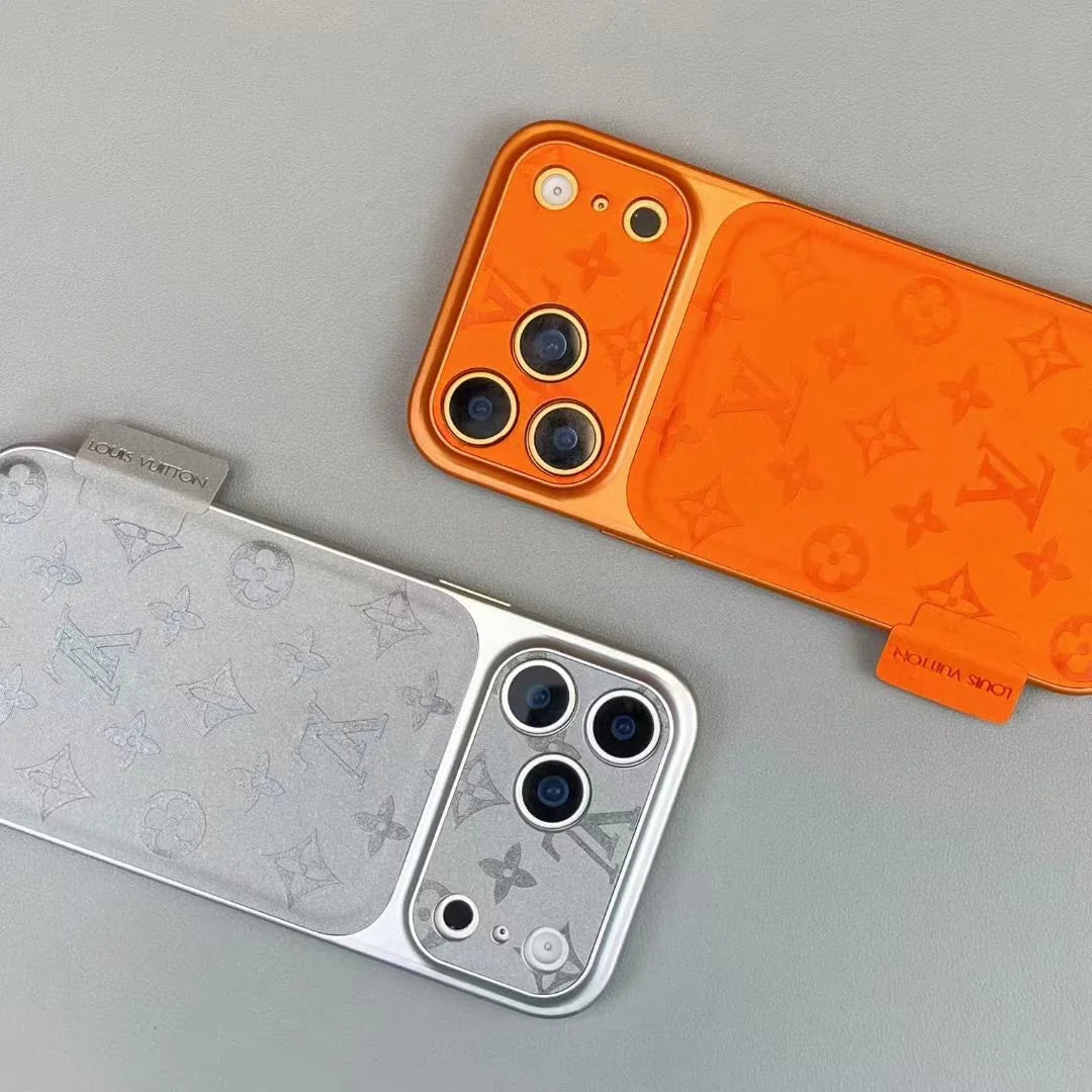 Louis Vuitton iPhone 17 Pro Max Leather Case – Luxury Designer Protective Cover – Gray