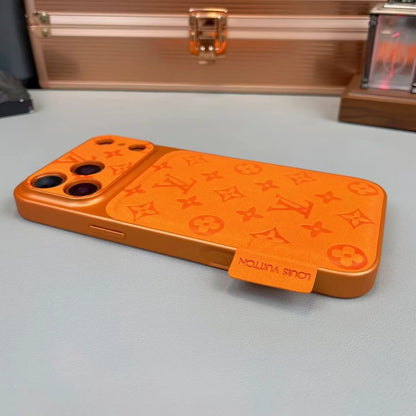 Louis Vuitton iPhone 17 Pro Max Leather Case – Luxury Designer Protective Cover – Gray